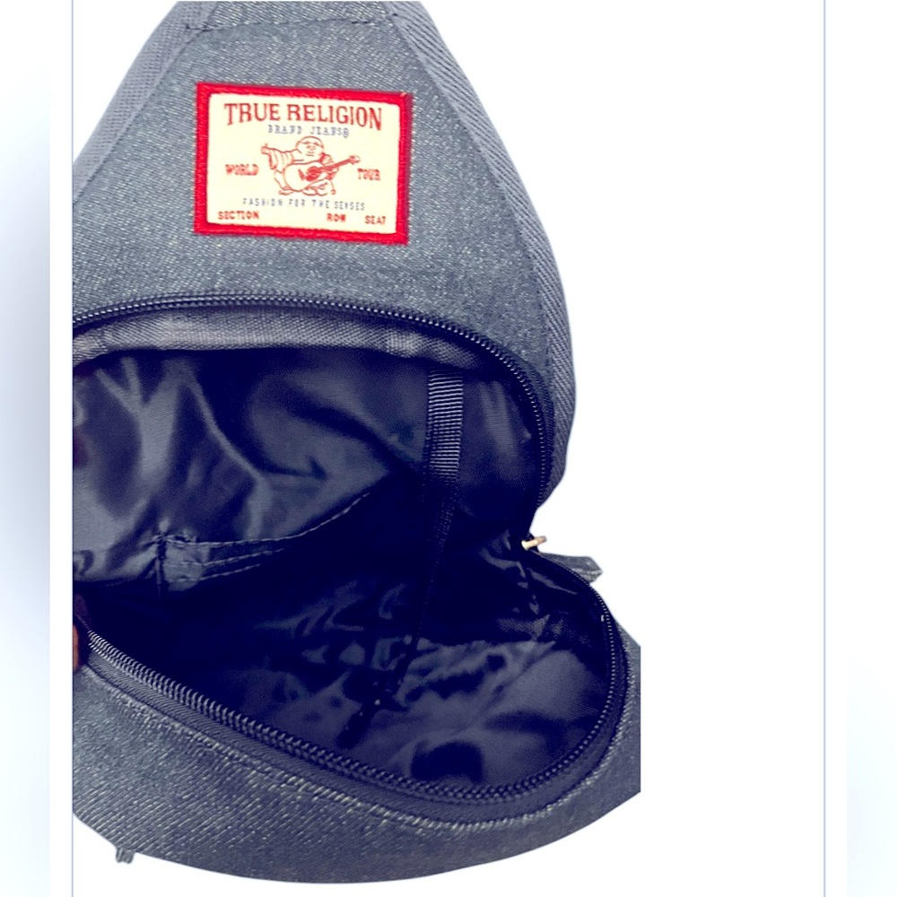 True Religion Unisex Indigo Blue Denim Grohl Sling Bag New With Tags - Picture 4 of 12